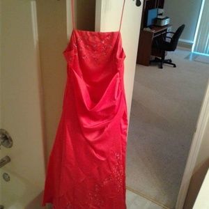 Rose pink prom dress